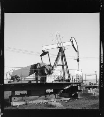 Oil wells powered by large diesel engines