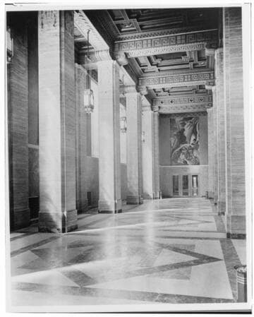 The main lobby of the new Fifth and Grand General Office Building expressed the pride and confidence the Company felt despite the Depression