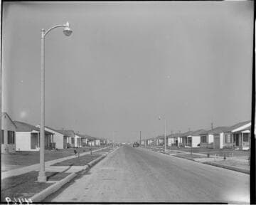 Street lights on a new residential street