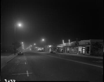 Street Lighting in business area of El Segundo at night