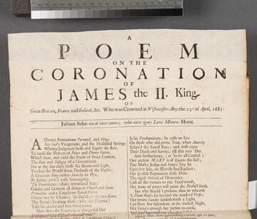A poem on the coronation of James the II King of Great-Britain, France and Ireland, &c. Who was crowned at Wistminster-Abey [sic] the 23th of April, 1685