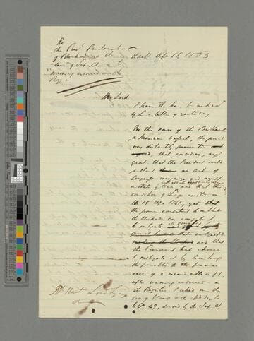 J. Mandeville Carlisle, Washington, D.C., letter to Richard Bickerton Pemell Lyons