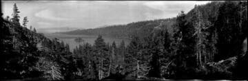 Emerald Bay, Lake Tahoe, and wooded hills