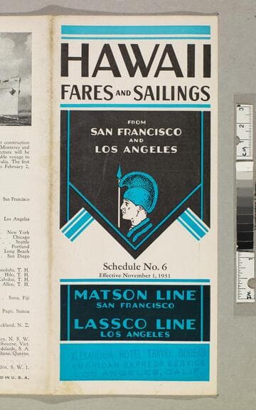 Hawaii fares and sailings from San Francisco and Los Angeles : Schedule No. 6