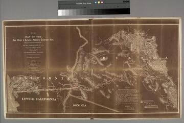 Map of the San Diego & Arizona Military Telegraph Line, Prepared under the direction of Brig. Gen. George Crook, U.S.A., Commanding the Dept. of Arizona, by Capt. George F. Price, 5th Cavalry, In charge of Reconnaissance and Co.; Prepared in Engineer Office, Military Division of the Pacific, San Francisco, Cal., John G.D. Knight, First Lieut. of Engineers, March, 1874