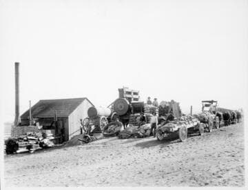 Loading ore wagons