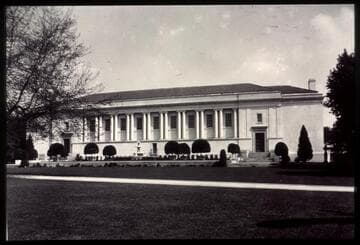 Library building showing windows on south façade, 1921 or 1922