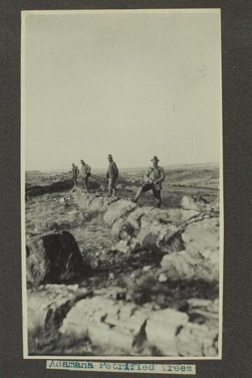 Zahn trip to San Juan placers in a Franklin car.  Adamana Petrified Trees