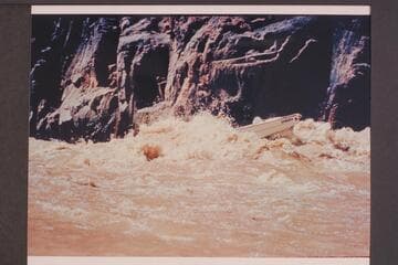 Frank Wright running the Monument Creek Rapid. Frank decided control was impossible