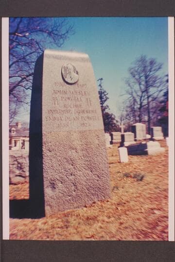 Headstone at grave of John Wesley Powell