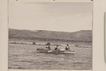 Crew of "Mexican Hat II" at end of Snake River run: Dodge, Frost and Ferris Dodge
