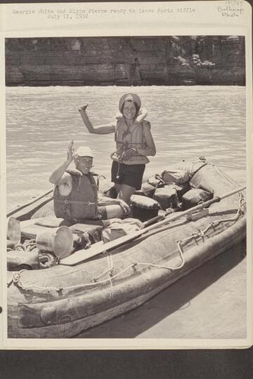 Georgie White and Elgin Pierce ready to leave Paria Riffle