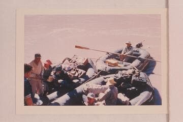Aleson in his 3-raft combination at Klondyke Bar