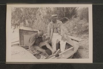 Masland and Marston figure the lashing for the sound machine in the "BOOTOO"; Lees Ferry