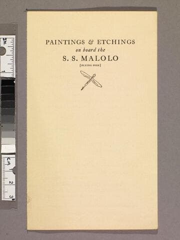 Paintings & etchings on board the S. S. Malolo