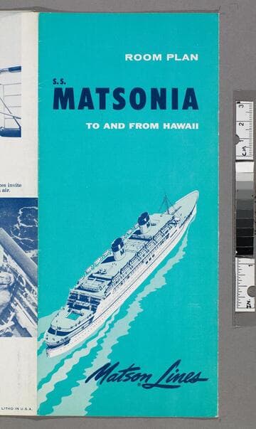 Room plan S. S. Matsonia to and from Hawaii