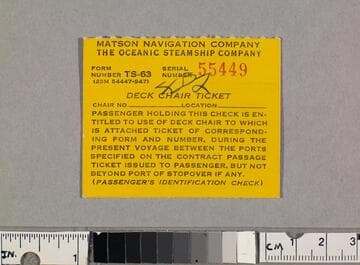 Deck chair ticket