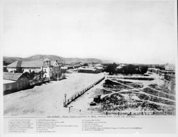 Los Angeles Mission and Plaza, before 1869