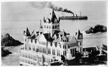 San Francisco Cliff house and steamer, 1900