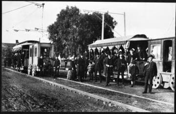 Los Angeles Electric Railway Company, first electric street railroad in Los Angeles, opening day
