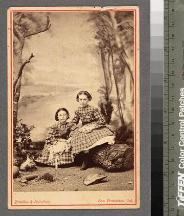 Two girls in a forest scene