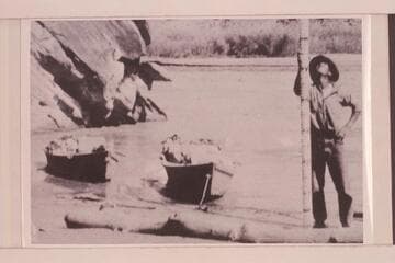 Rodman and the two boats used in the USGS San Juan survey in 1921.  Half mile north of mouth of Nokai Creek