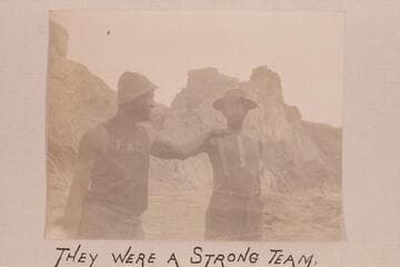 "They Were a Strong Team." Langdon Gibson and Kane. The bears indicate that the photo was made on toward the end of the trip