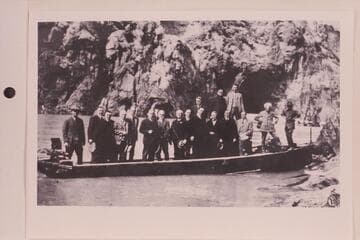 Part of Congressmen visiting site of Hoover Dam in Albert Jagerson motor boat