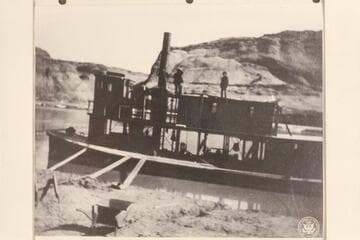 Steamer "Charles H. Spencer" in the water; Glen Canyon