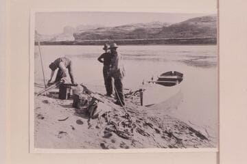 John Ginty; Eugene Ginty; Timothy O'Keefe.  Ginty and his son, Stanton, O'Keefe, Uden, and probably Jack Egan launched two boats at the mouth of Crescent Creek early in 1897, Oct., and worked down Glen Canyon, arriving Lees Ferry in Jan