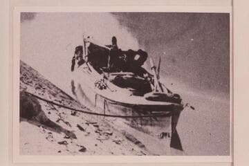 Stanton boat moored at Granite Park. Probable launch stop 1890, Mar. 01 or camp of the previous night