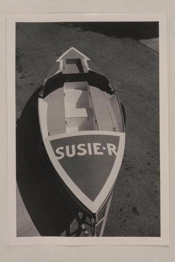 "Susie R"; one of Pat Reilly's glass boats used in traverse of Grand Canyon, 1955, June-July