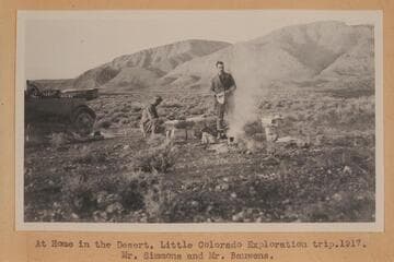 "At Home in the Desert. Little Colorado Exploration trip, 1917. Mr. Simmons and Mr. Bauwens."