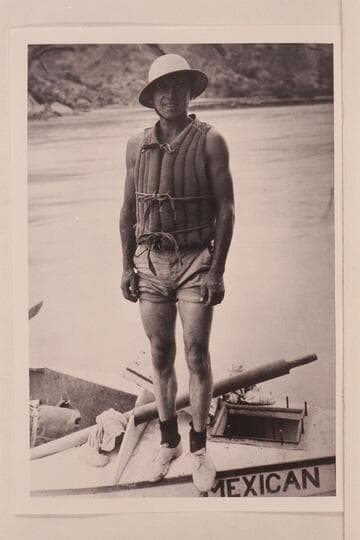 Don Harris in Glen Canyon; Nevills-Clover party