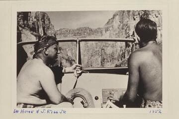 Dr. Bruce Hume and Jim Rigg in the Rigg cruiser.  Grand Canyon