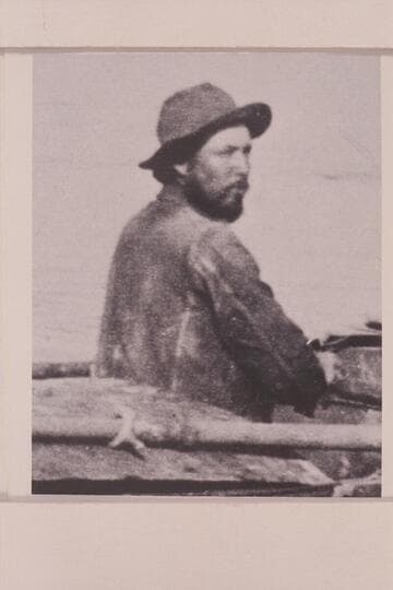 Charles Silver Russell in the "Utah" at Needles at end of run from Greenriver, Utah