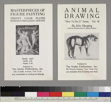 Two publisher's advertisements from Studio Publications, Inc., New York, circa 1937