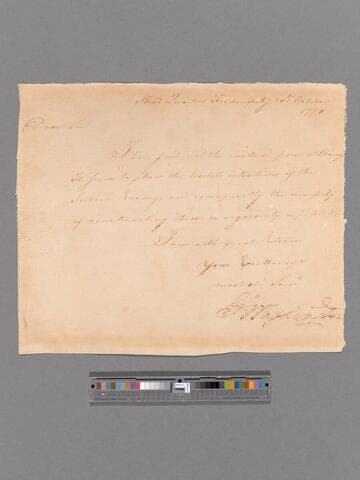 Letter from George Washington, headquarters Fredericksburg, to George Clinton