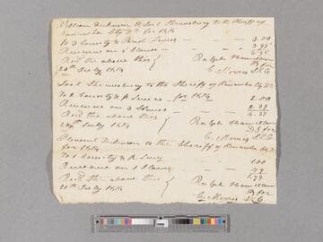 Tax document regarding enslaved people of Dickinson & Shrewsbury