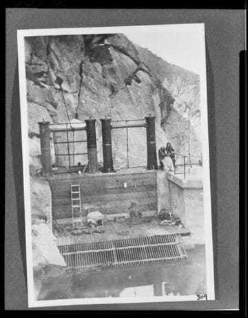 The intake at Democrat Dam for Kern River #1 Hydro Plant