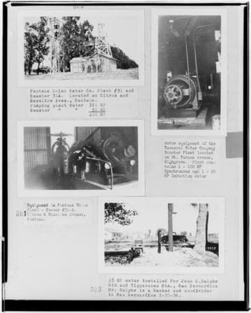 P4 - Pumping Plants - page 11 of Laws Book. four copy prints of Pumping Plant customers