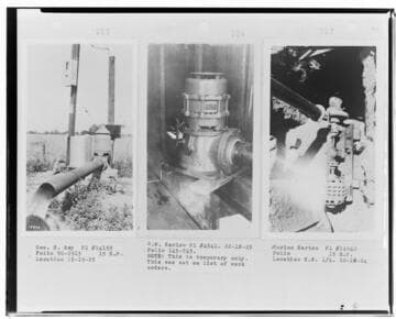 P4 - Pumping Plants - page 22 of Laws Book. three copy prints of Pumping Plant customers