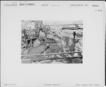 Big Creek, Florence Lake Dam - Construction in River Section for multiple-arch dam