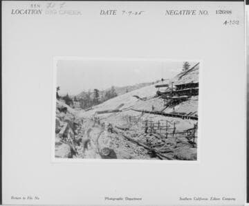 Big Creek, Florence Lake Dam - Construction in River Section for multiple-arch dam