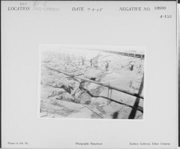 Big Creek, Florence Lake Dam - Construction in River Section for multiple-arch dam