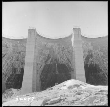 Big Creek, Florence Lake Dam - View of Intrados, Arch #17