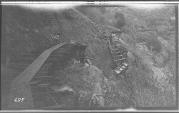 A break in the flumeline at Kaweah #1 Hydro Plant