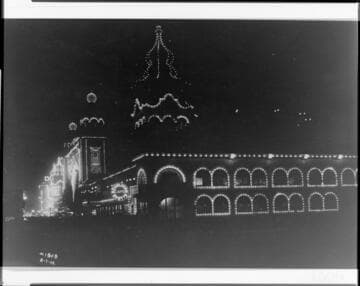 Ocean Park at night [showing the Revolving Grotto Cafe
