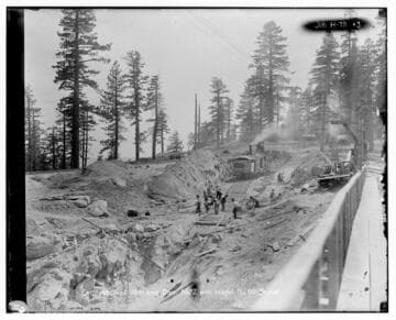 Big Creek Huntington Lake Dams - Excavation of westend of Dam #2 with model #60 shovel. Job H