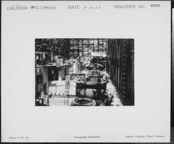 Big Creek Powerhouse #3 - Setting turbines, in Powerhouse 3. Welman